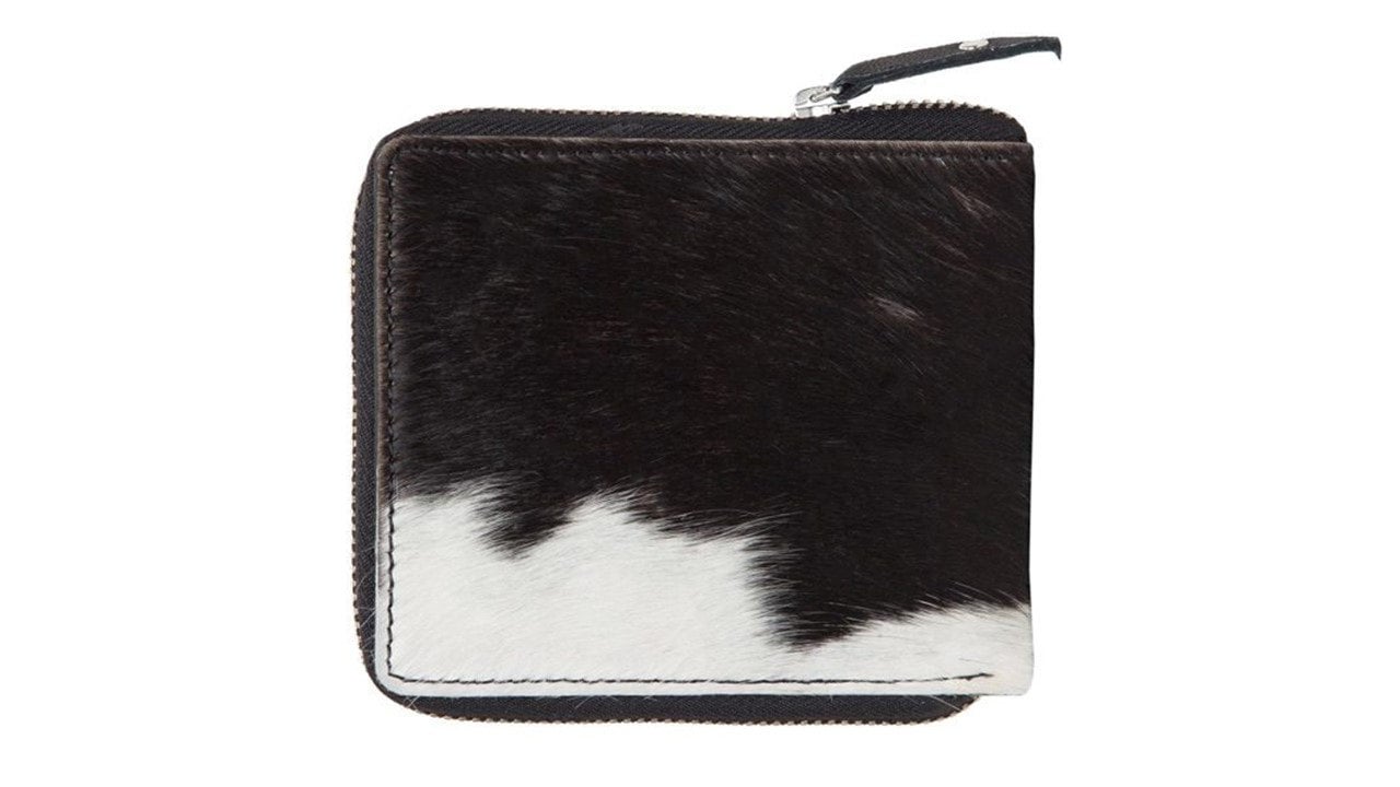 Black Small Cowhide Zippered Wallet BUCKIN BOOTS