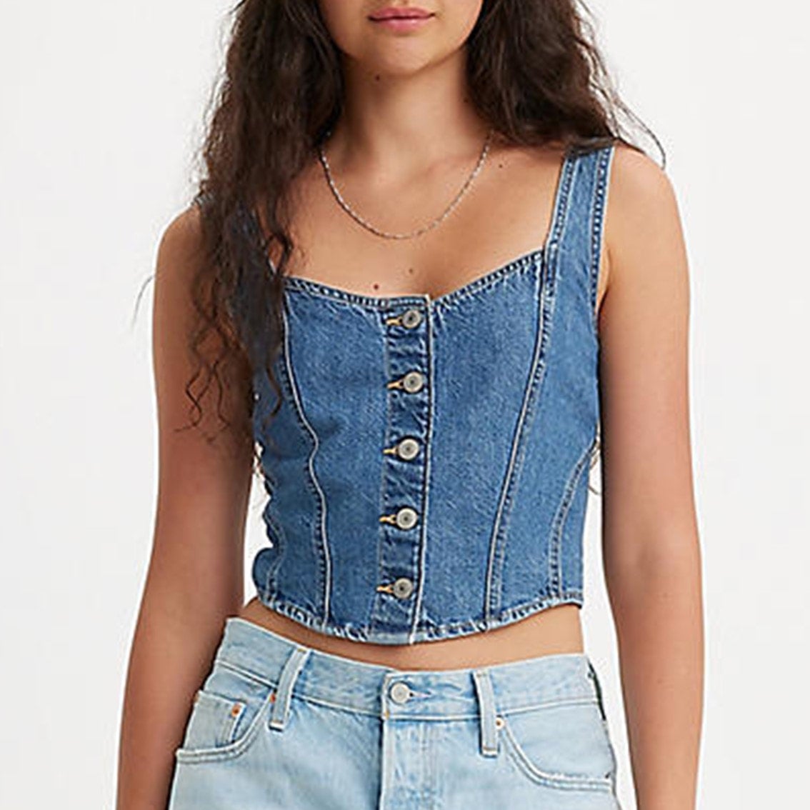 Top Corset Alani Femme Levi's - Coupe Médium, Teint Indigo Worn In - Style Rétro Et Ajusté